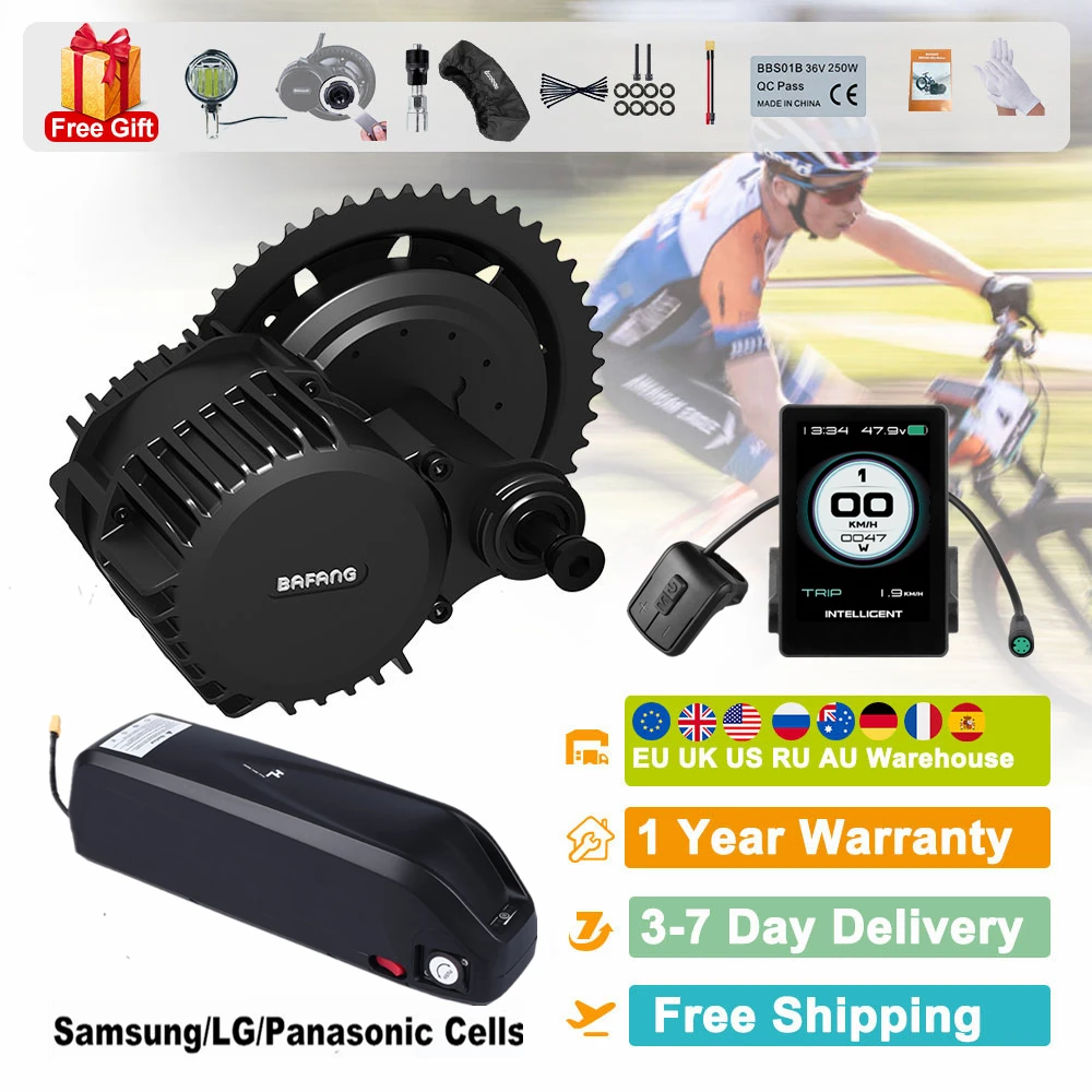 

Bafang 1000W Electric Bike Kit BBSHD 52V Bicycle Engine E-Bike Conversion Brushless Motor Parts 14Ah 12.8Ah Bike Tube Battery