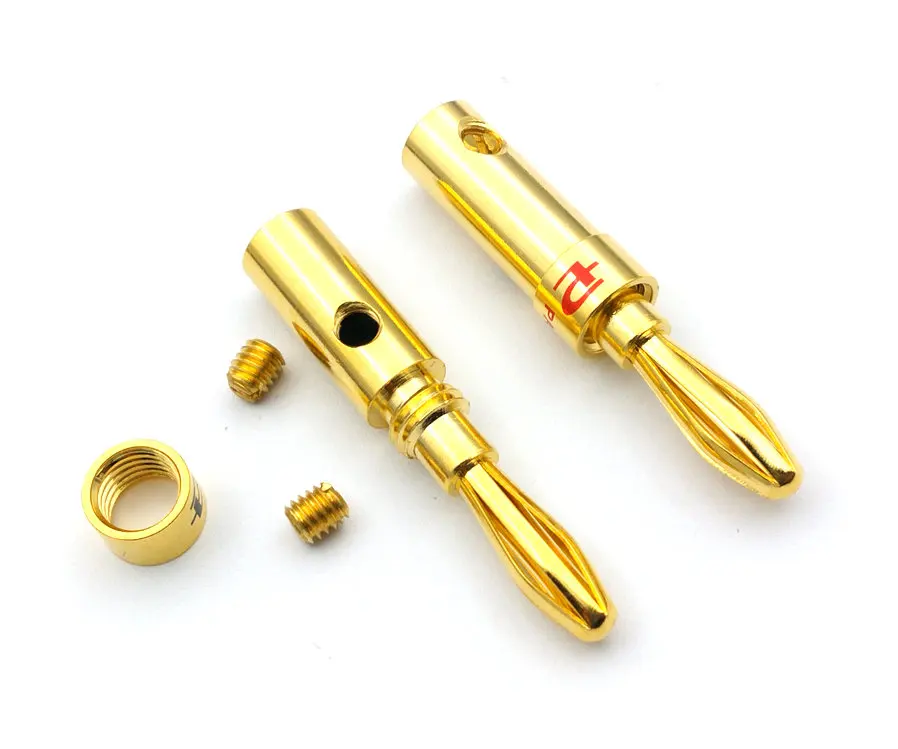 20 шт. латунь 4 мм разъем типа &quotбанан&quot позолоченный динамик DIY аудио |
