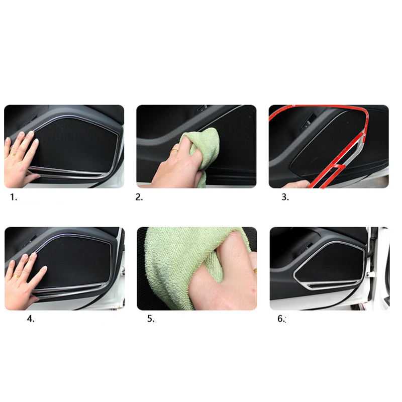 

4x Side Door Audio Speakers Frame For- A5 2018 A4 B9 2017-2019 & 1set Engine Start-Stop Shutdown Device