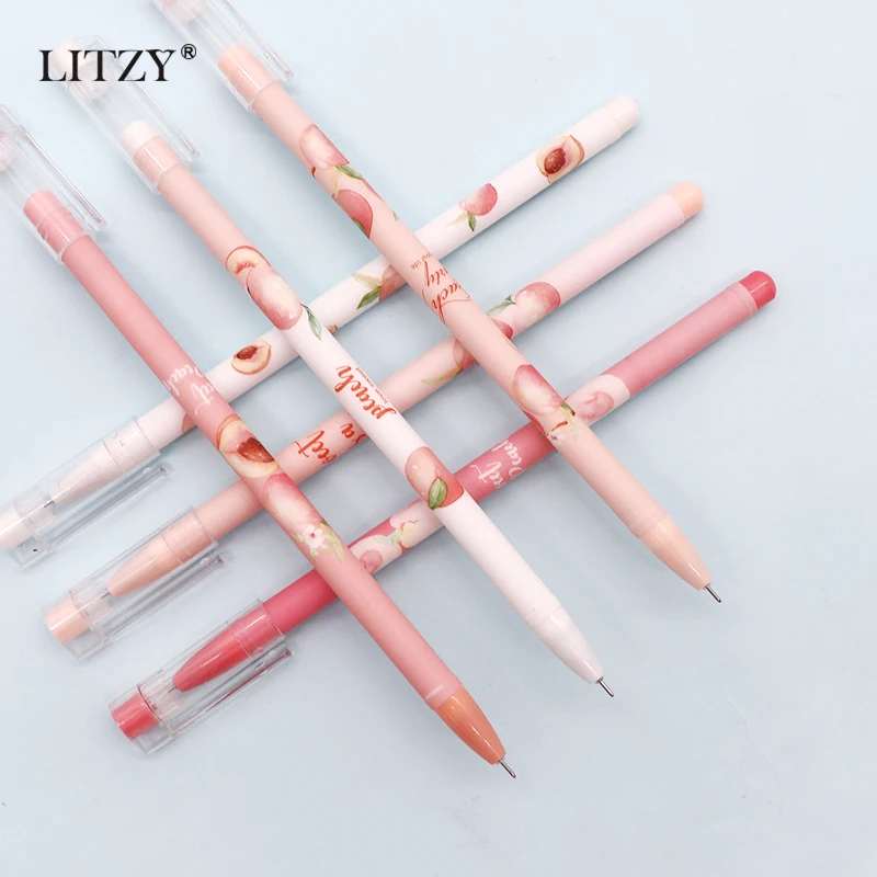6 шт./компл. 0 5 мм гелевая ручка персиковые ручки кавайные канцелярские