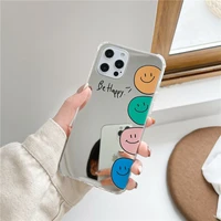 smile face mirror phone case for iphone 11 pro max 7 8 plus xr xs max soft silicon back cover for iphone xr protective capa e0