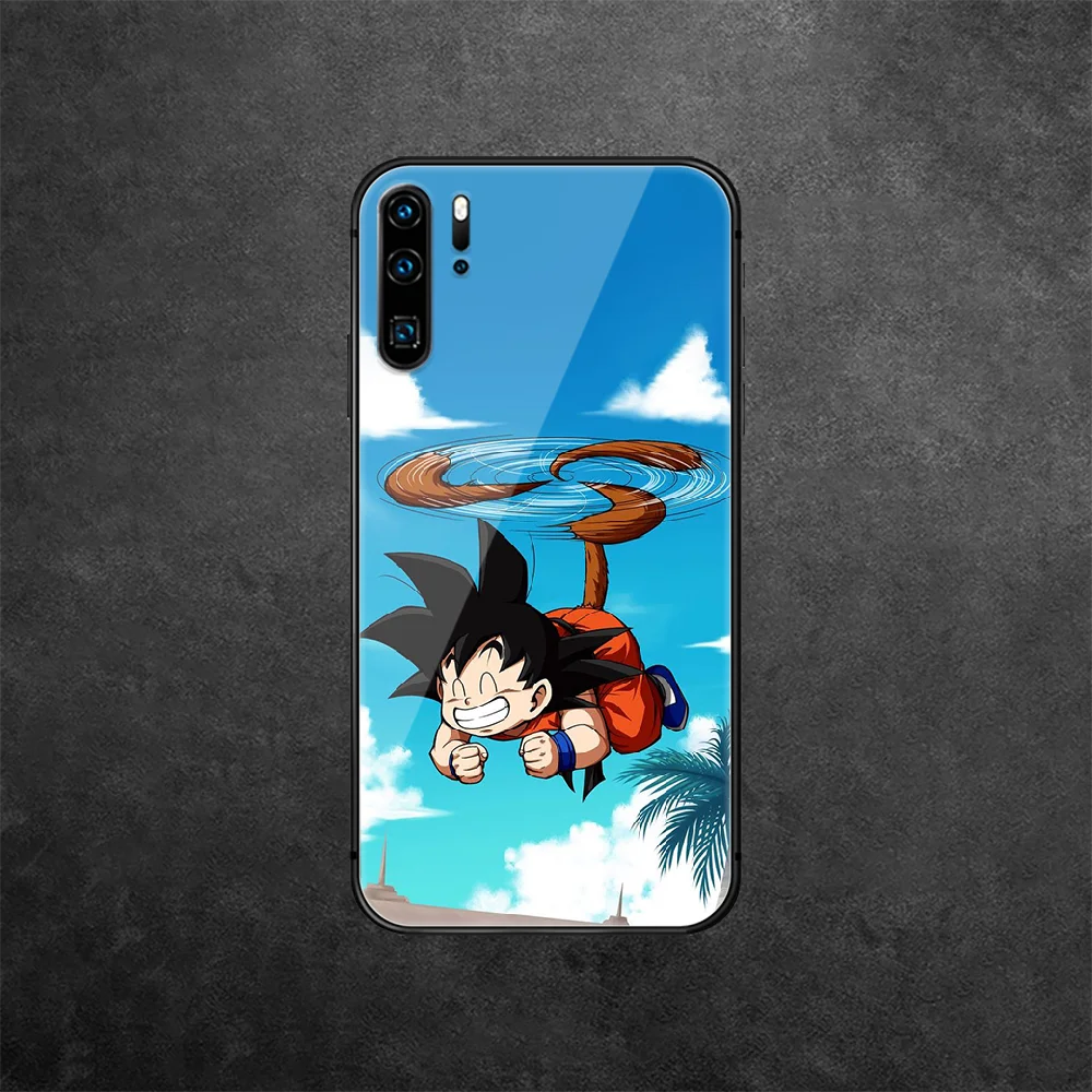 

Cute Son Goku DragonBalls Tempered Glass Phone Case Cover For Huawei Honor Mate P 7 8 9 10 20 30 40 A X I Pro Lite Smart 2019