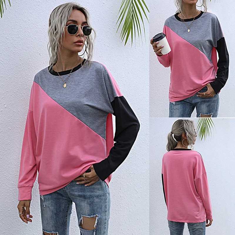 

Женская футболка с длинным рукавом и круглым вырезом