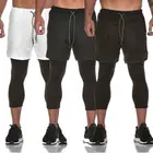 Осенние мужские дышащие двухслойные брюки, спортивная одежда, длинные брюки, спортивный костюм, Джоггеры для фитнеса, спортивные тренировочные спортивные брюки