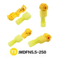 20pcs10set yellow t type quick splice crimp terminal wire convenient connector for standard 4 6 wire line free shipping