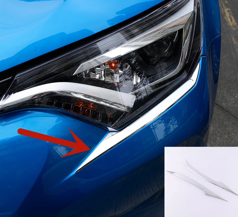 Накладка на переднюю фару для Toyota RAV4 2013 2017|Наклейки автомобиль| |