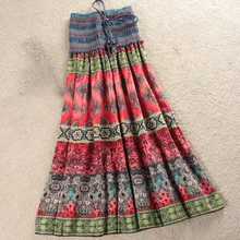 Boho юбки женские модные богемные с принтом большая свободная юбка повседневные праздничные удобные Гавайские каникулы этнический стиль пляжная юбка