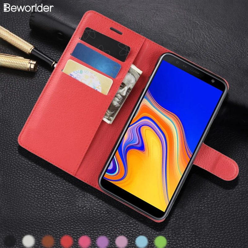 Beworld для samsung J4 J6 Plus 2018 чехол из искусственной кожи личи шаблон слоты карт Телефон