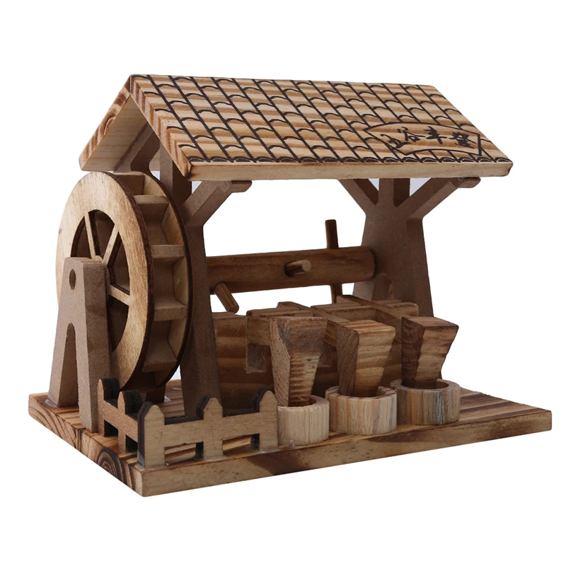 

Creative Toys Gift Chinese Simulation Wooden Grain Harvest Figurines Ornament Manual Grinding Home Decoration Handicraft