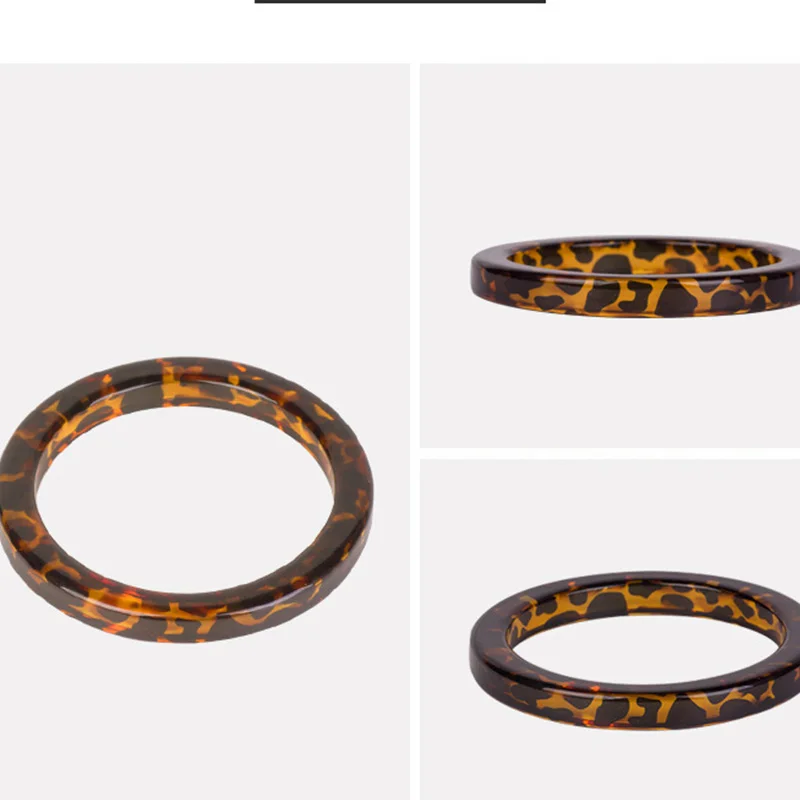Винтажные браслеты с леопардовым рисунком из смолы женские акриловые черными