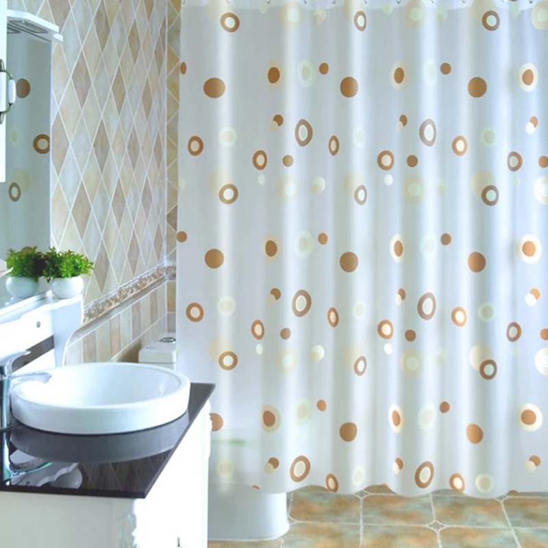 

Водонепроницаемая занавеска для душа в ванную комнату, кофейный круг, с крючком, тонкая модная занавеска с защитой от плесени, элегантная за...