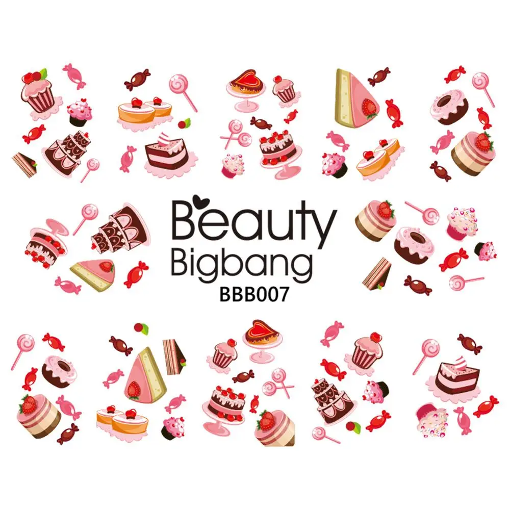 BeautyBigBang 1 лист Радужные облака изображения наклейки для ногтей милые животные дизайн маникюр Дизайн ногтей украшения Водные Наклейки BBB008
