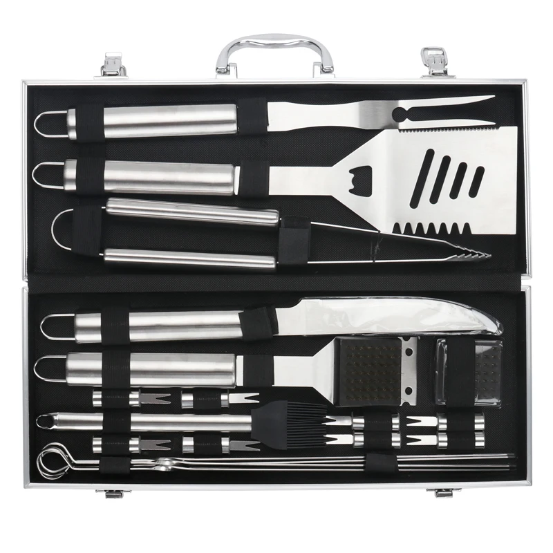 Barbecue Grilling Utensil Camping Accessories Outdoor Cooking Tools Kit Stainless Steel BBQ Set with Storage Case/Bag |