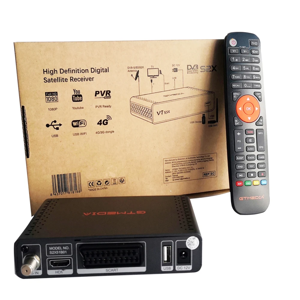 FTA 1080P GTMEDIA V7 S5X DVB-S2 спутниковый ресивер с Usb Wifi цифровой приемник Gtmedia V7S2X