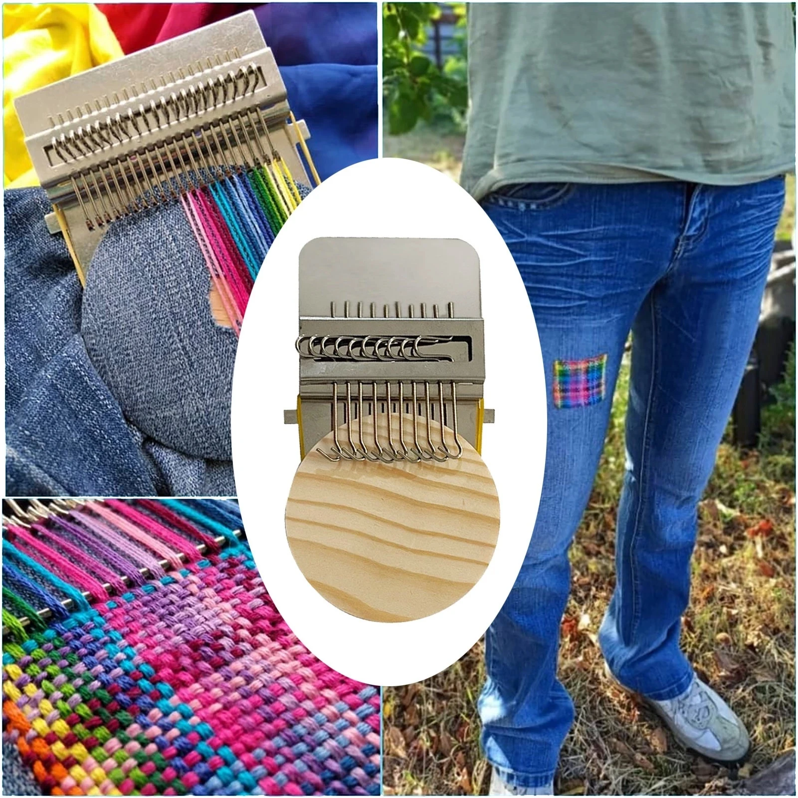Универсальный мини-ткацкий станок Speedweave Portable Hand Sewing Machine Pin Weave Needles Tool для нашивок на одежде с вышивкой.