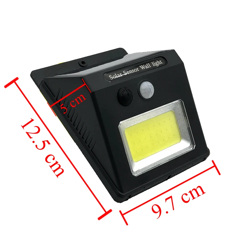 Solar Power Rechargeable LED motion sensor Wall light 10 W COB PIR Night waterproof IP65 for garden backyard security | Освещение