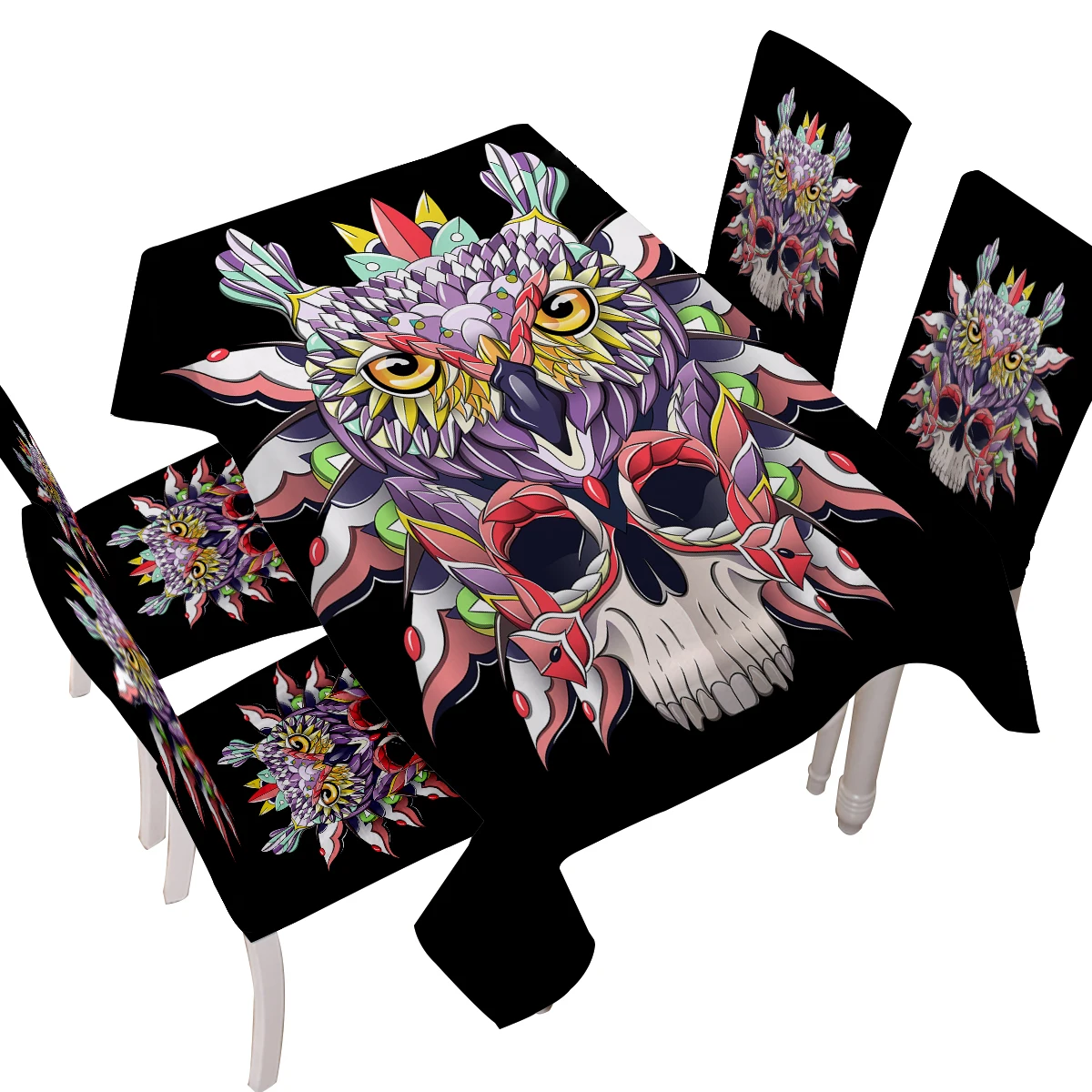 Непромокаемая клеенка с черепом Декоративная скатерть покрытие для обеденного