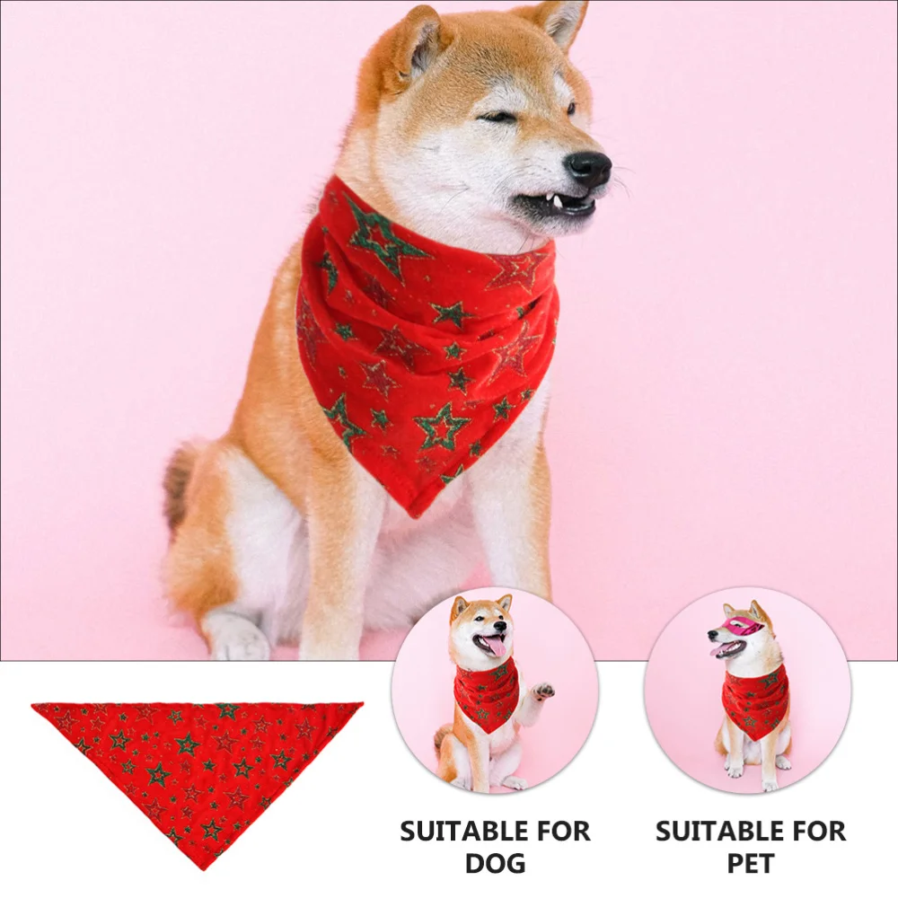 

2Pcs Dog Bandanas Pet Dog Cat Collars Christmas Pet Bibs Pet Supplies Gift