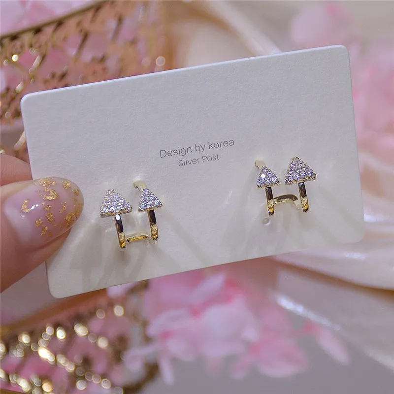 

Luxury 14K Real Gold S925 Silver Needle Delicate Arrow Stud Earrings for Women Cubic Zircon ZC Earrings