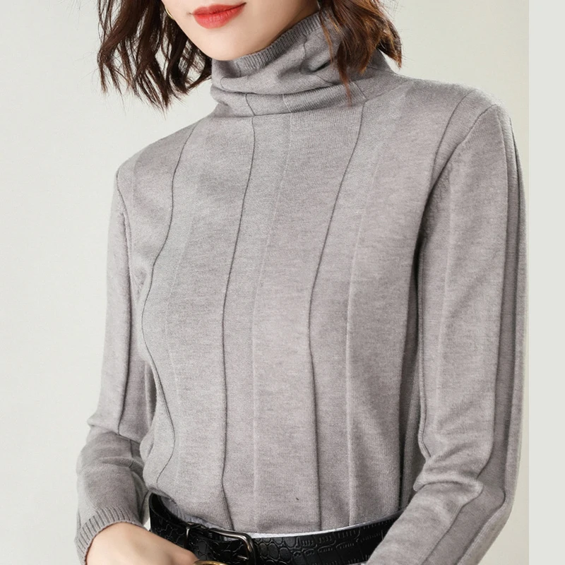 Осенне-зимний длинный свитер женский 2020 однотонный вязаный пуловер с длинным