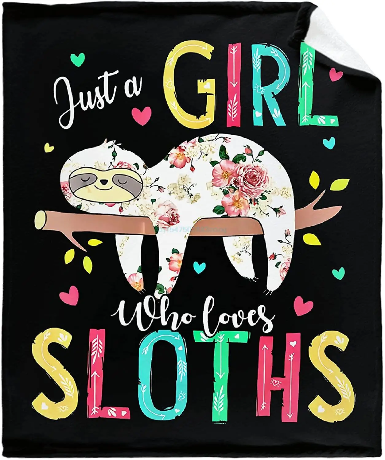 

Just A Girl Who Love Sloths Rainbow Sloth Blanket Cute Sloth Gifts for Kids Adults Sloths Lovers Soft Lightweight Flannel Fleece