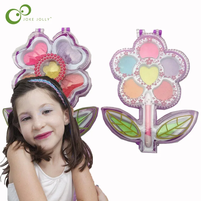 1 шт. детская игрушка макияж пять лепестков водорастворимые тени для век порошок