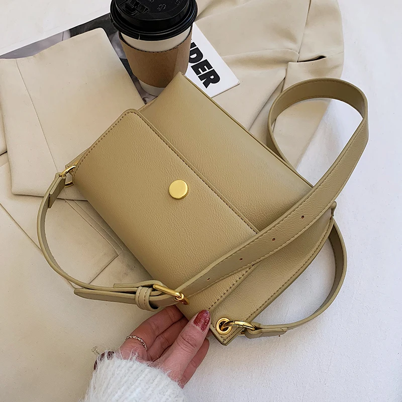

Solid color Crossbody bag Fashion New High-quality PU Leather Women's Designer Handbag High capacity Shoulder Messenger Bag