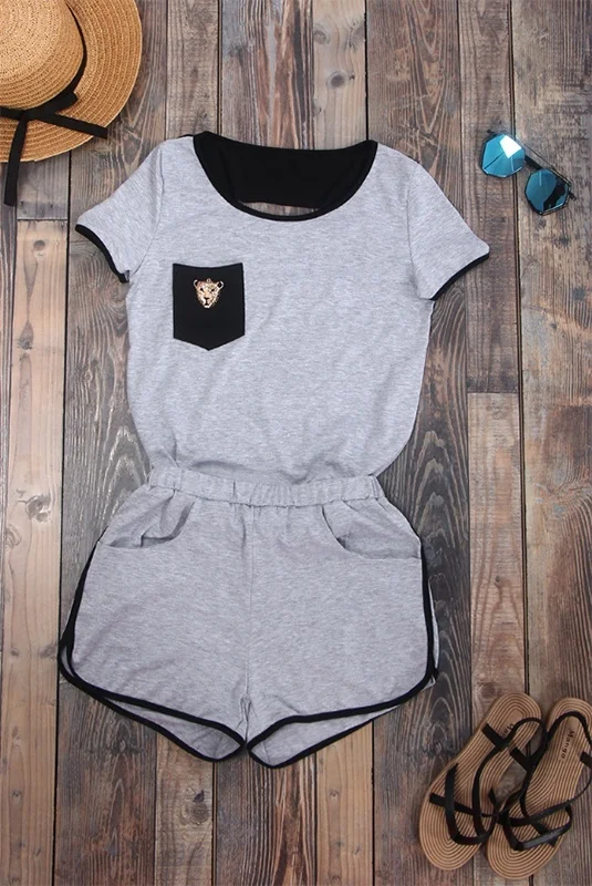 

T-shirt Sportwear Shorts Pants Women T-shirts Tee Backless Tee Short Sleeve Tacksuit Outfit Clothes Sets Jumpsuit Summer Top