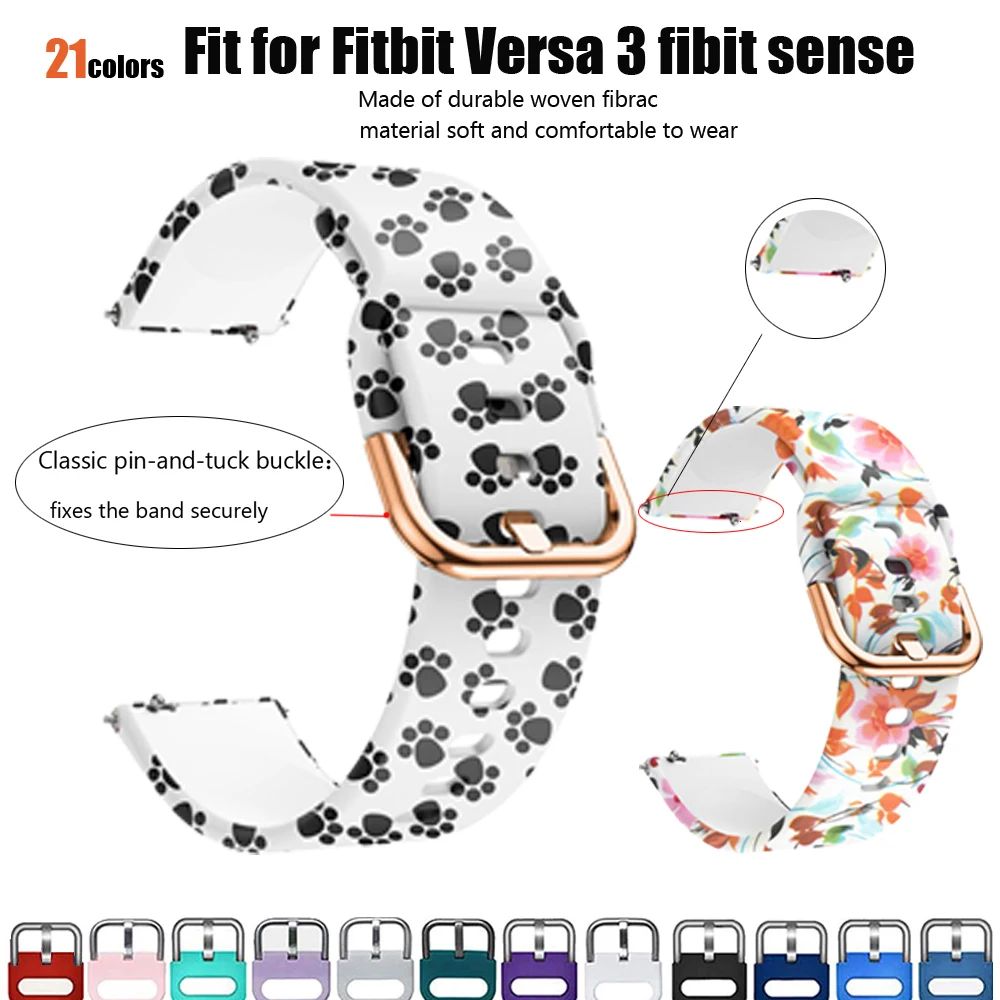 

Силиконовый ремешок для Fitbit Versa 3, регулируемый ремешок для часов Fitbit Sense, сменный Браслет для умных часов fitbit versa3, ремешок для наручных часов