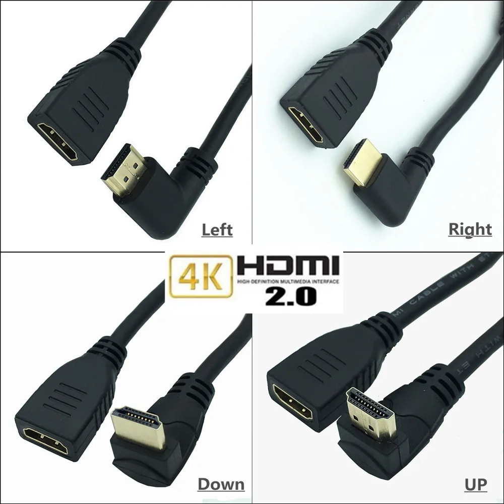 Удлинитель HDMI штекер-гнездо адаптер Угловой Штекер поддержка 4K * 2k 60 Гц 2 0 в для