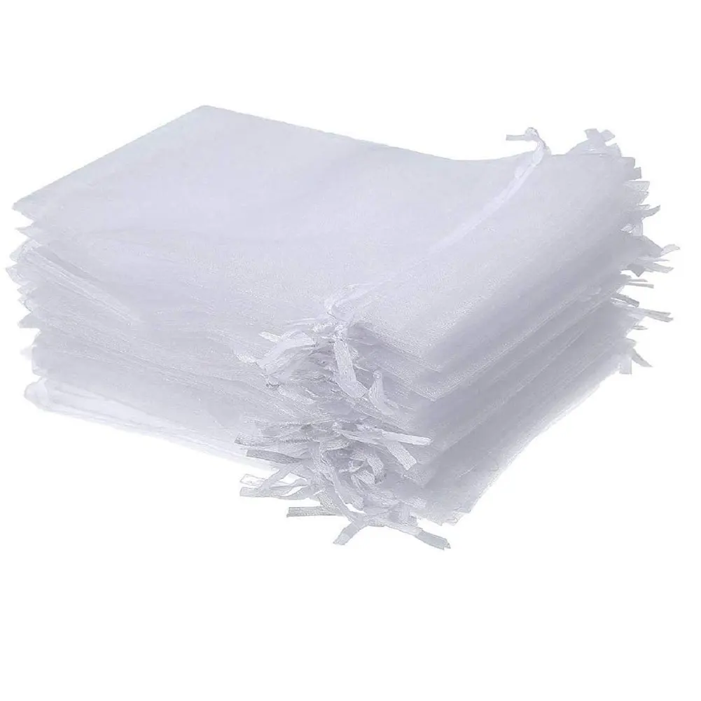 

50Pcs Organza Bags Gift Drawstring Bags Wedding Party Favor Bags Jewelry Pouches Wrap for Wedding Jewelry Gift Packaging White