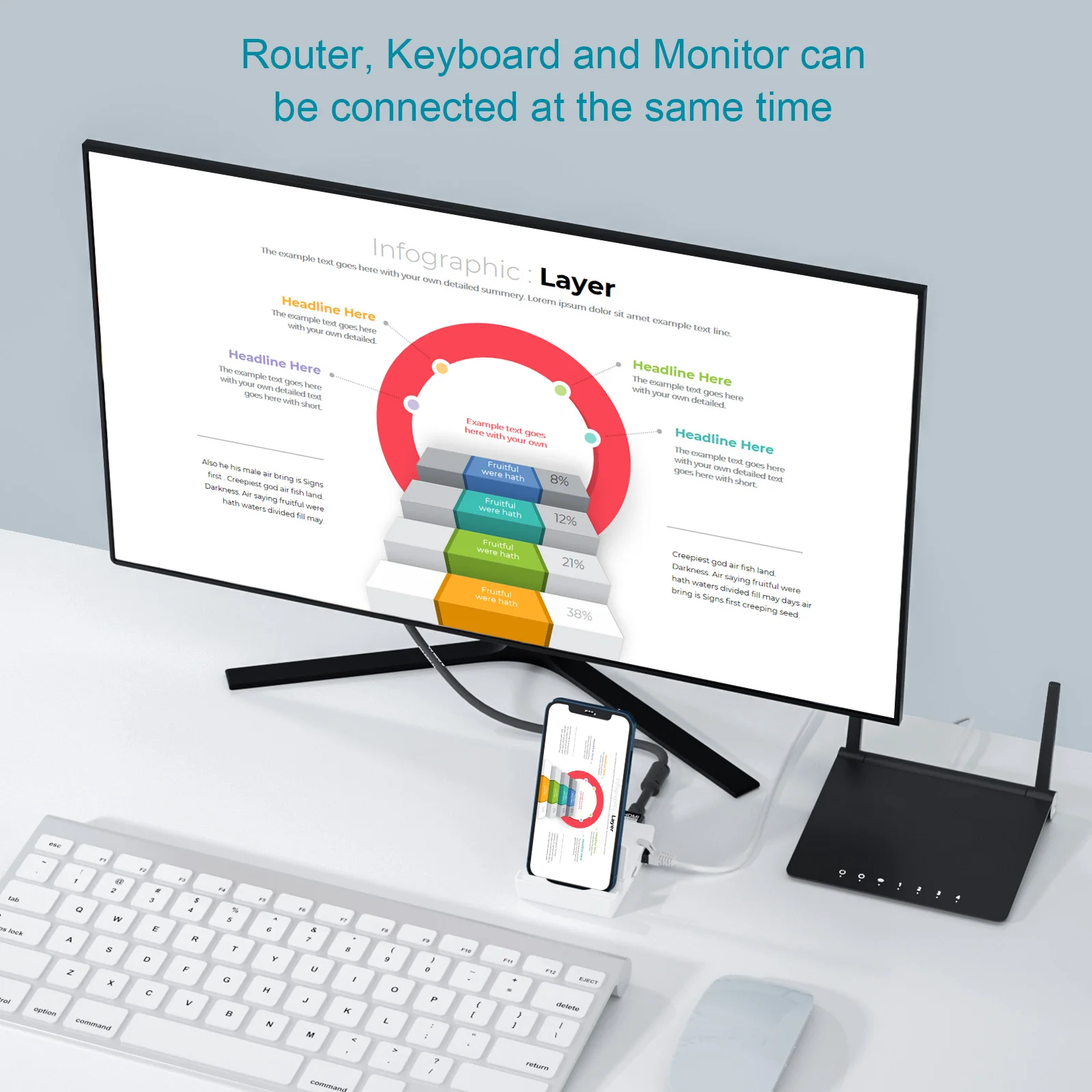 Подсветка для OTG кардридера док-станции адаптер USB Rj45 Ethernet разъем HDMI-совместимый 4K