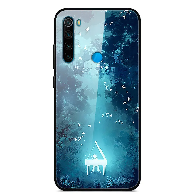 Для Xiaomi Redmi Note 8 T чехол из закаленного стекла жесткий чехол для телефона для Xiaomi Redmi Note 8 T Задняя крышка Redmi Note8T 8 T мягкий бампер
