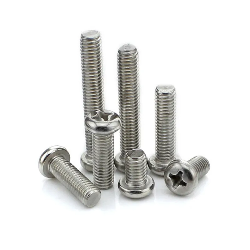 

100pcs/lot Stainless steel 304 pan head phillips screw M1 M1.2 M1.4 M1.6 M1.7 M2 M2.5 M3