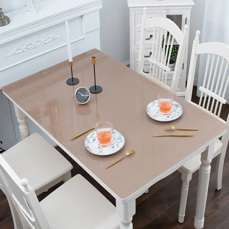 Водостойкая однотонная непрозрачная скатерть из ПВХ Настольный коврик