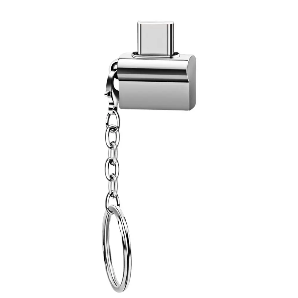 1pcs Silver Plug FONKEN usb type C OTG адаптер type-C конвертер USB для usb C PD зарядное устройство Мышь Клавиатура флэш-диск Портативный брелок для ключей OTG штекер - Цвет: 1pcs Silver Plug