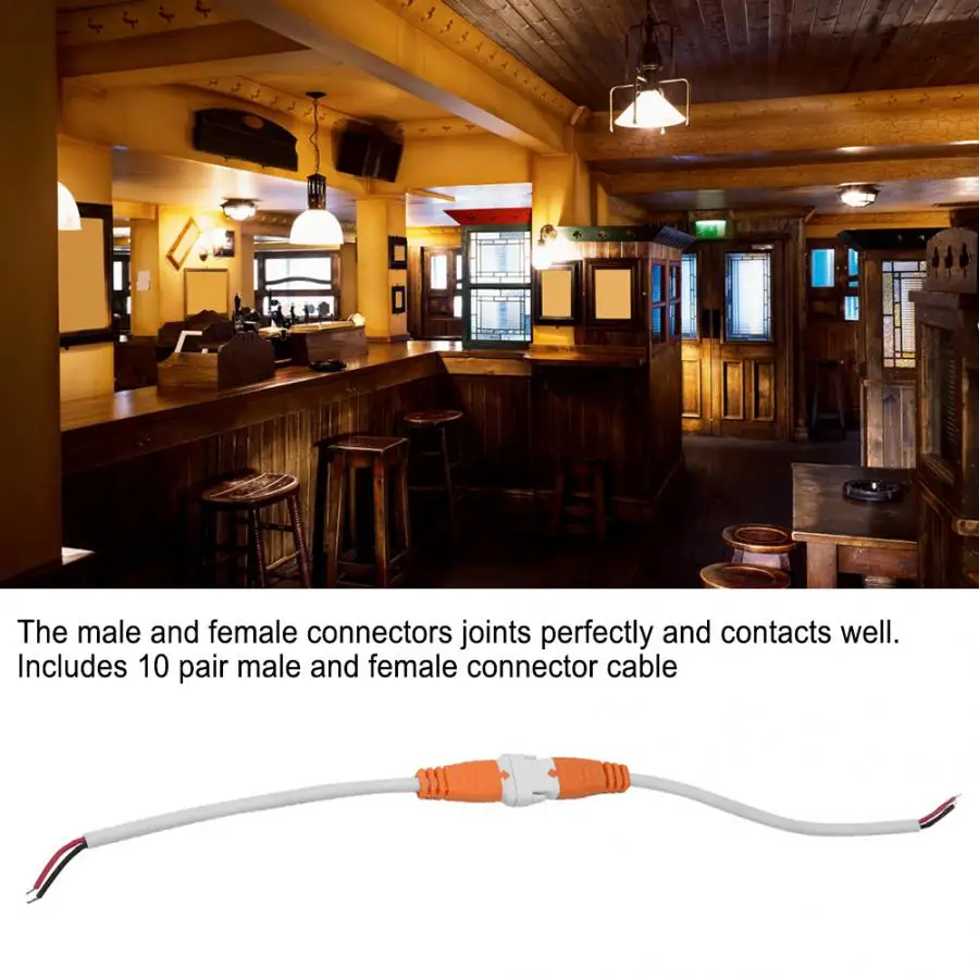 10 пар Штекерный гнездовой 2 контактный Соединительный кабель адаптер