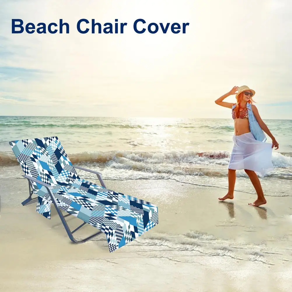 

Beach Chair Cover Holiday Garden Swimming Pool Lounger Chairs Cover Summer Element Seaside Beach Towel With Storage Pocket