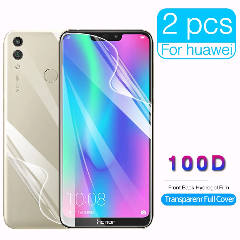 2in1 Защитная пленка с полным покрытием экрана протектор для huawei honor 8c 8s honor8x