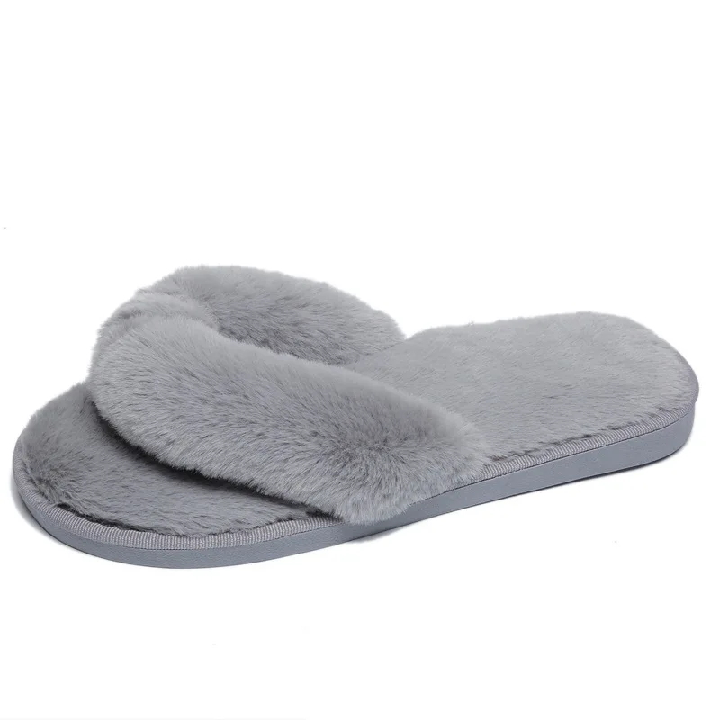 

Promotion 2020 New Winter Cotton Slippers Women Winter Home Shoes Indoor Plush Flip-flops Flat Warm Shoes Plush Women Slippers