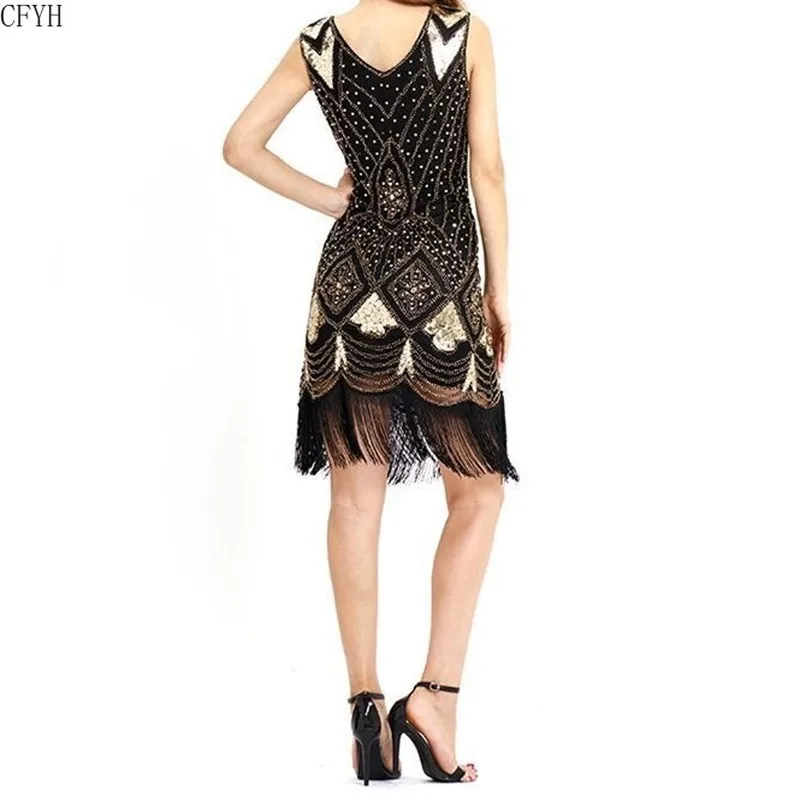 Женское винтажное платье с оборками и рукавами в стиле арт деко украшенное