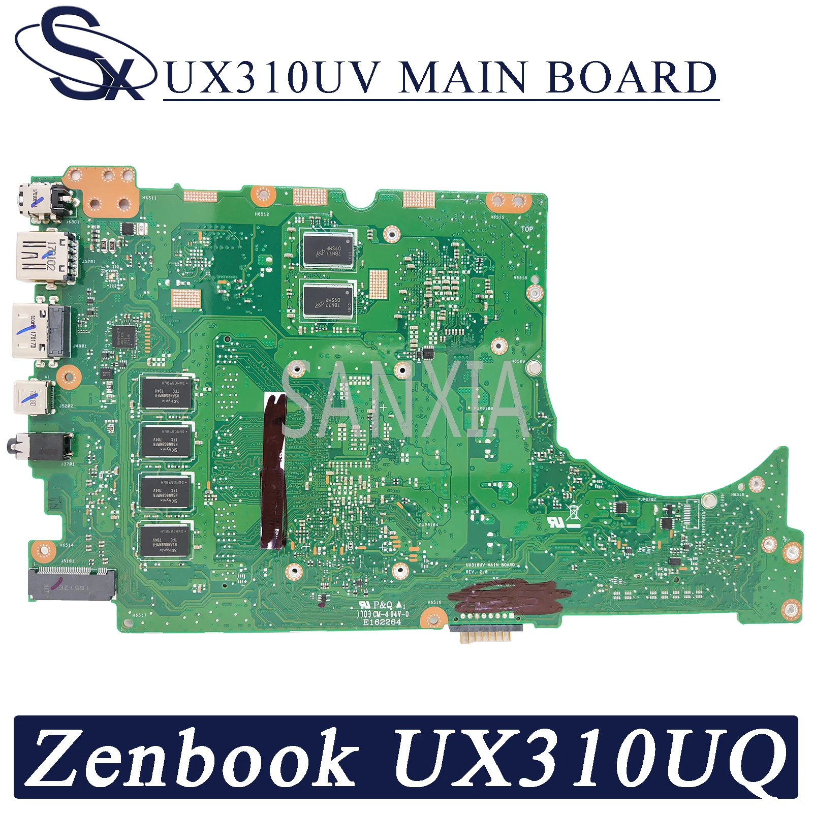 kefu ux310uv laptop motherboard for asus zenbook ux310uq ux310uqk ux310u original mainboard 8gb ram i5 6200u gt940mx 2gb free global shipping