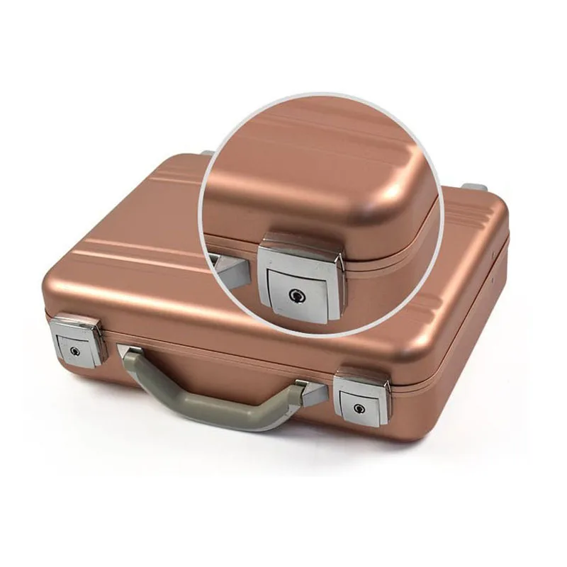 

Business Briefcase Portfolio Folder Document Bag Home Office Storage Designer Computer Brief case Metal Aluminum Rose Gold