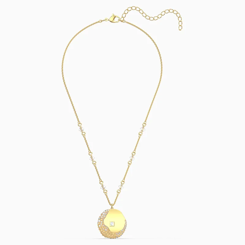 

2020 Fashion Jewelry SWA New THE ELEMENTS Pendant Charming Coin-shaped Decoration Golden Necklace Women's Romantic Jewelry Gift