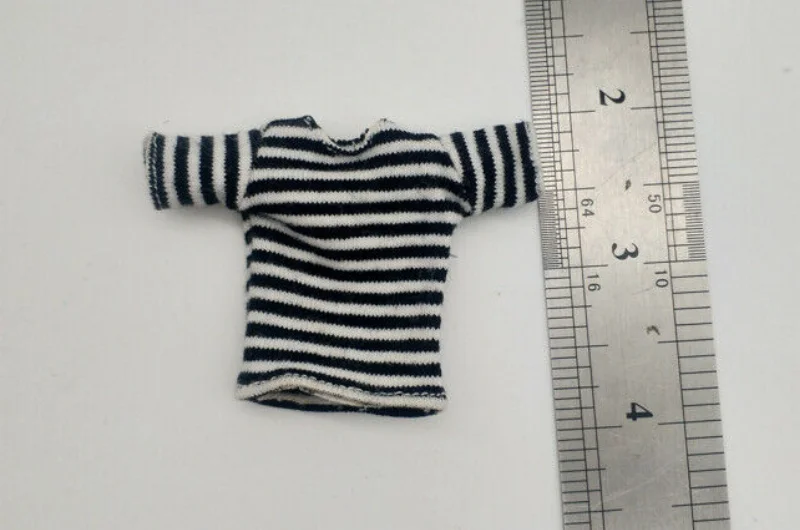 

Black 1/12 Striped T-shirt Model For 6" Figure Doll