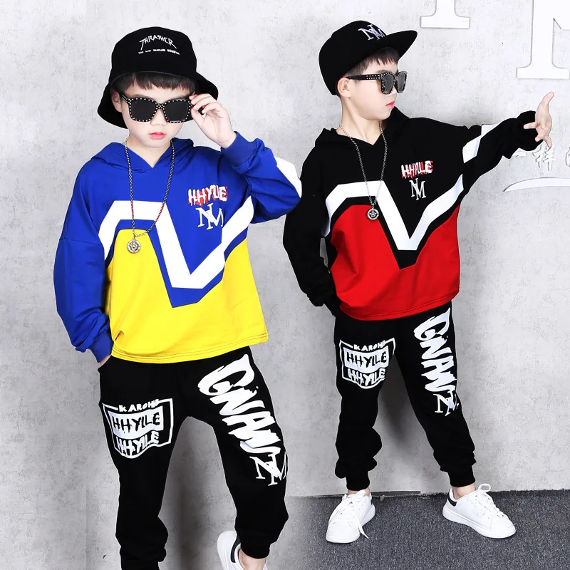 2019 Новая модная Осенняя детская одежда для хип-хопа костюм Одежда мальчиков