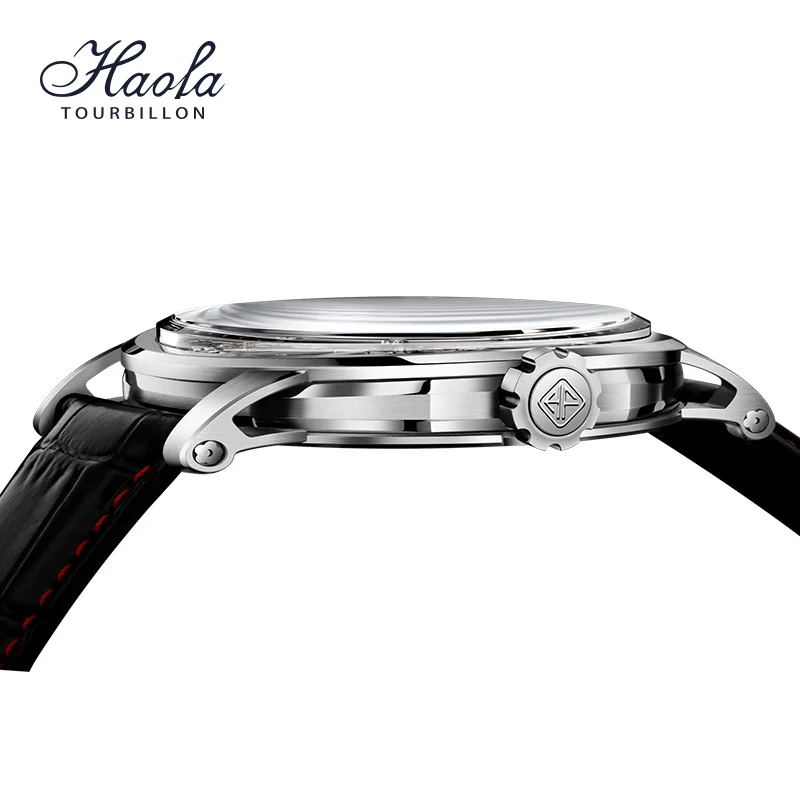 Фото Механические часы Haofa Real Flying Tourbillon для мужчин, сапфировые, скелетонизированные, с ручным заводом, мужские часы класса люкс для бизнеса, модель 1925A №3