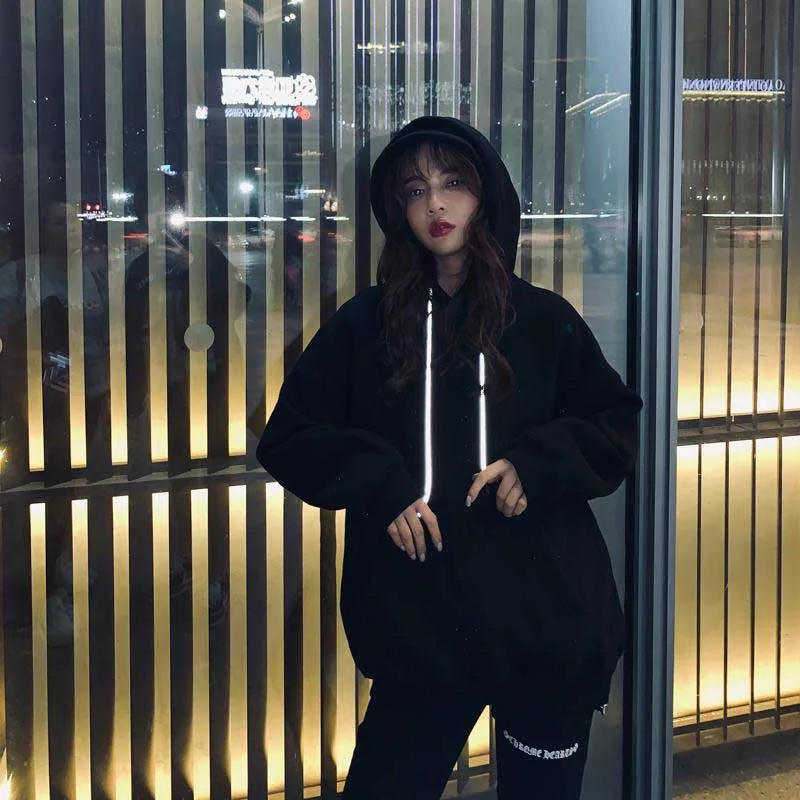 

Latimeelon The Angel On Your Back letter Printed Street Style Thick Unisex Hoodies Winter Warm Pullover Coat Women Punk Hoodies