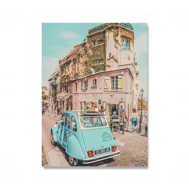 Картина на холсте Парижская улица фотография Настенная картина путешествия