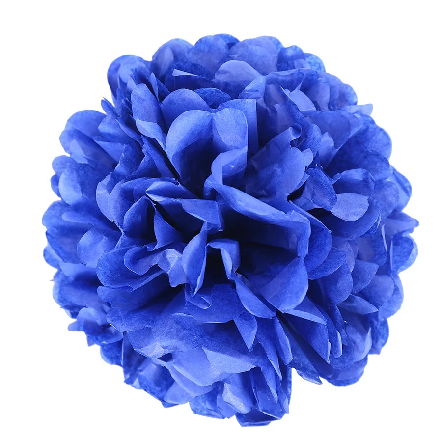dark blue 1 шт. Свадебные украшения Аксессуары для мероприятий помпоны из бумаги салфеток мяч день Рождения Вечеринка ребенок душ аксессуары - Цвет: dark blue